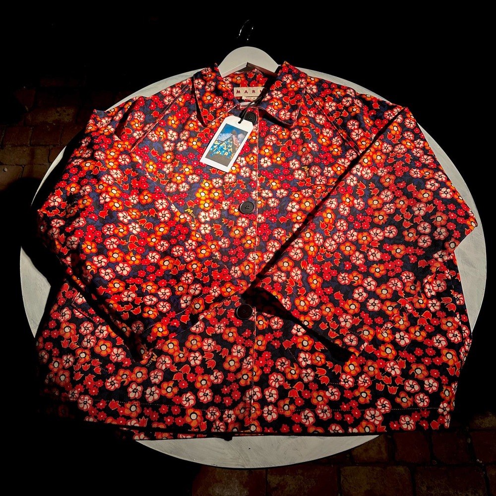 [New] Marni Flower Print Cropped Chore Jacket 2021